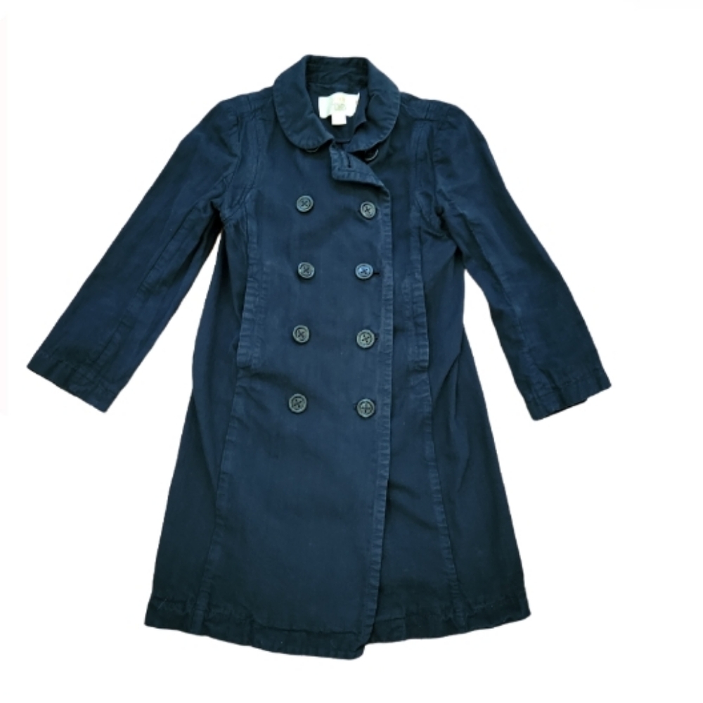J. CREW CLASSIC TWILL CHINO WEATHERED & BROKEN IN NAVY DOUBLE BREASTED JACKET